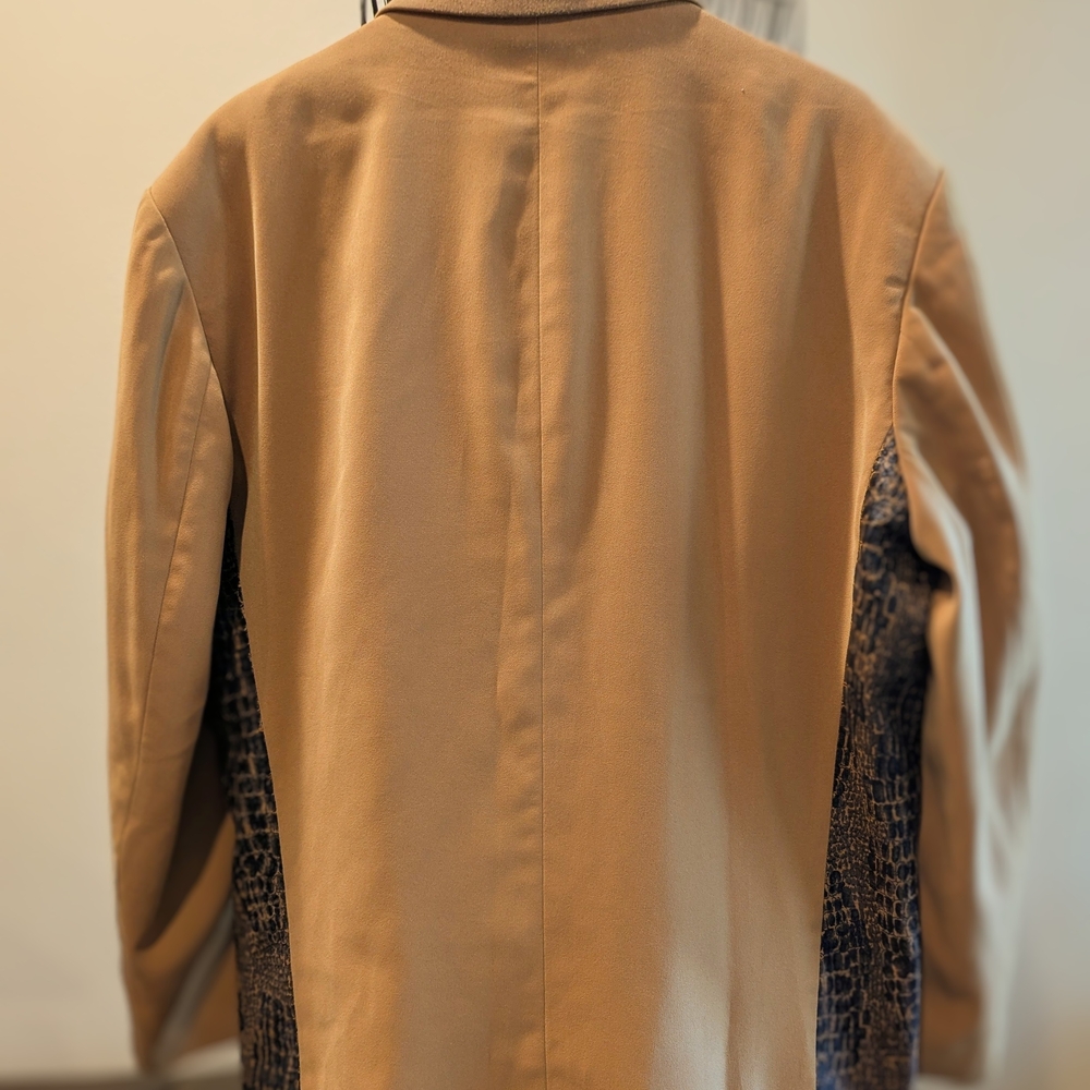 Pronte Vintage Faux Suede  Blazer With Faux Snakeskin Panels - Picture 5 of 6